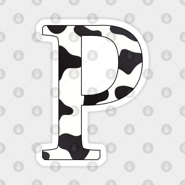 Thorny Kommerciel forhindre Cow Print P - Letter P Capital Alphabet - Magnet | TeePublic