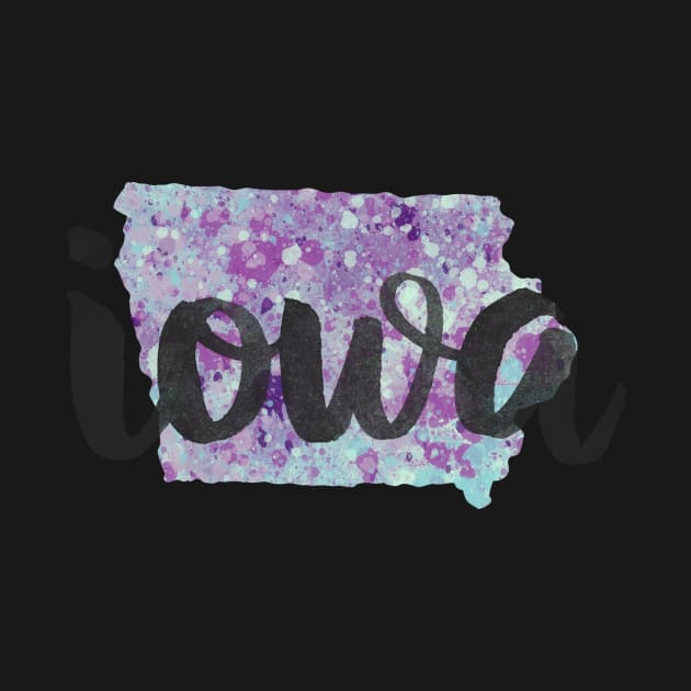 iowa - calligraphy and abstract state outline by randomolive