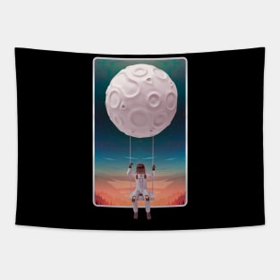 astronaut on the moon Tapestry