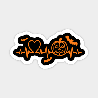 Pumpkin Heartbeat T-Shirt, T-shirt, Halloween Medican Shirt, Halloween Pumpkin, Halloween Bat Tee, Halloween Party Tee Magnet