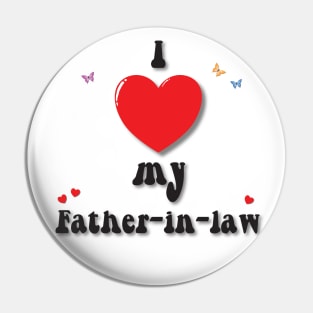 I love my father in law - heart doodle hand drawn design Pin