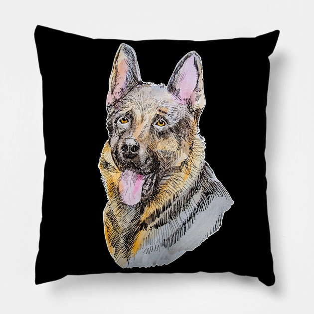 German shepherd Pillow by VicaVeresk