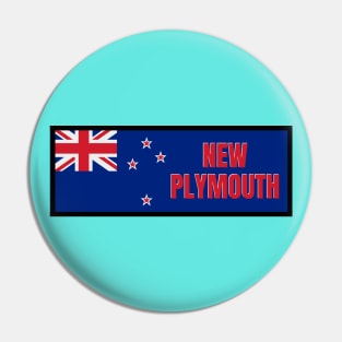 New Plymouth City in New Zealand Flag Pin