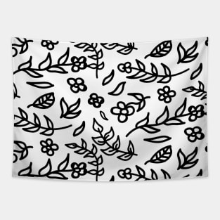 black and white floral print Tapestry