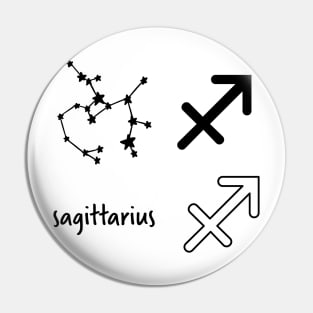 Sagittarius Star Sign Symbol and Constellation Sticker Pack Pin