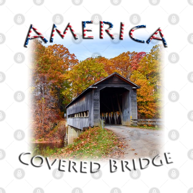 America - Fall colours with Covered Bridge by TouristMerch