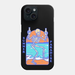 Summer Paradise Skeleton Beach Party Phone Case