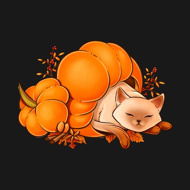 Pumpkin Spice Latte Cat by Leonie Jonk