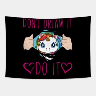 Cute Unicorn Horn Pretty Rainbow Colors Funny Quote Tapestry