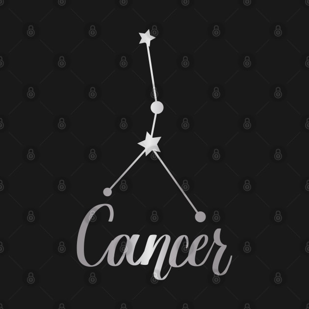 Cancer Zodiac Constellation in Silver - Black by Kelly Gigi