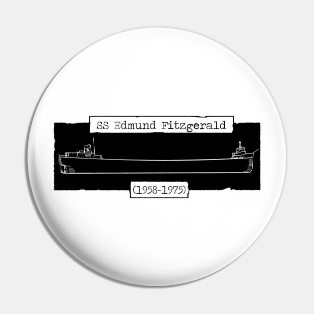 The SS Edmund Fitzgerald Pin by dragonrise_studio