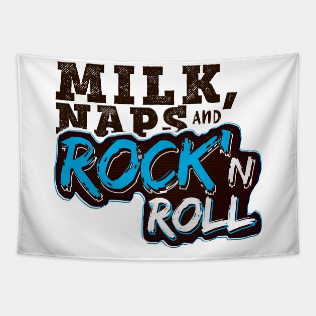 Milk Naps and Rock n Roll Tapestry by PlimPlom