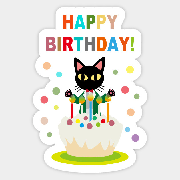 happy birthday birthday cake sticker teepublic