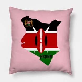 Kenya flag & map Pillow