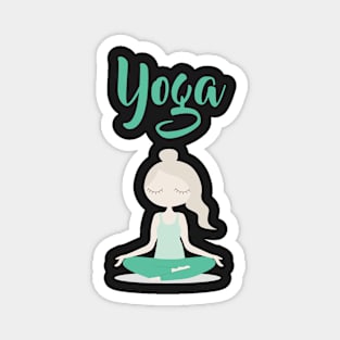 Young Yoga Lady sitting in Lotus Position Magnet