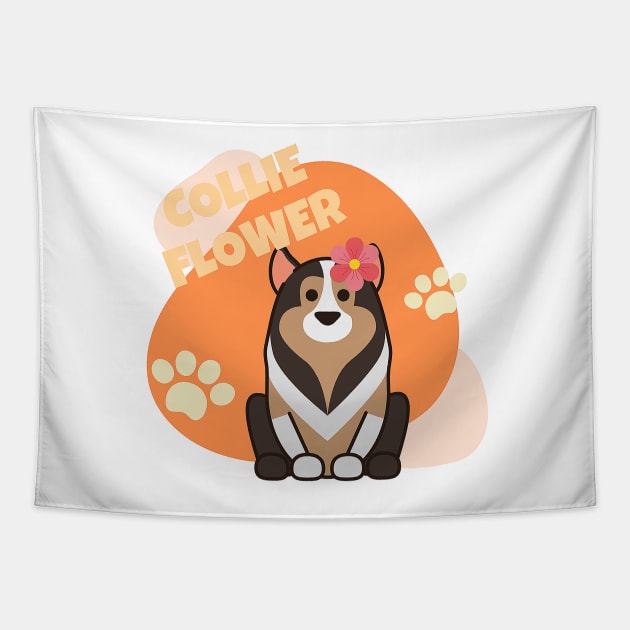 Collie Flower Rough Collie Dog Tapestry by LoveofDog