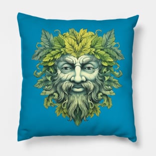 Green Man Botanical Vintage Greenman Pillow