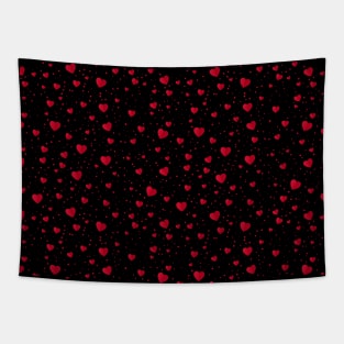 Abstract Red Heart Pattern Tapestry