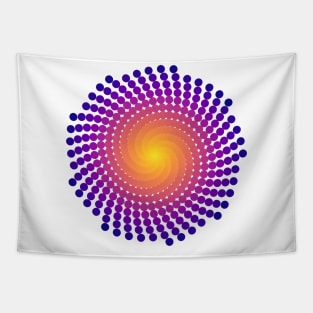 Whirlpool Spiral | Dark Sunset Yellow Red Blue Tapestry