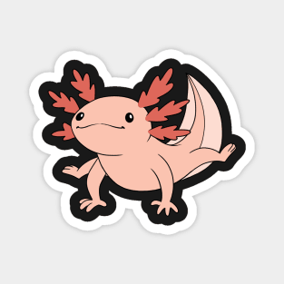 Cute Axolotl Smiling At You on Navy Blue Magnet