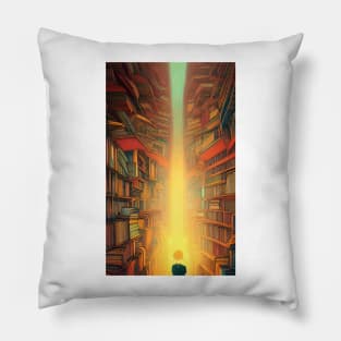 Hygge Library for Bookworm - Find me at the library antique vintage Pillow