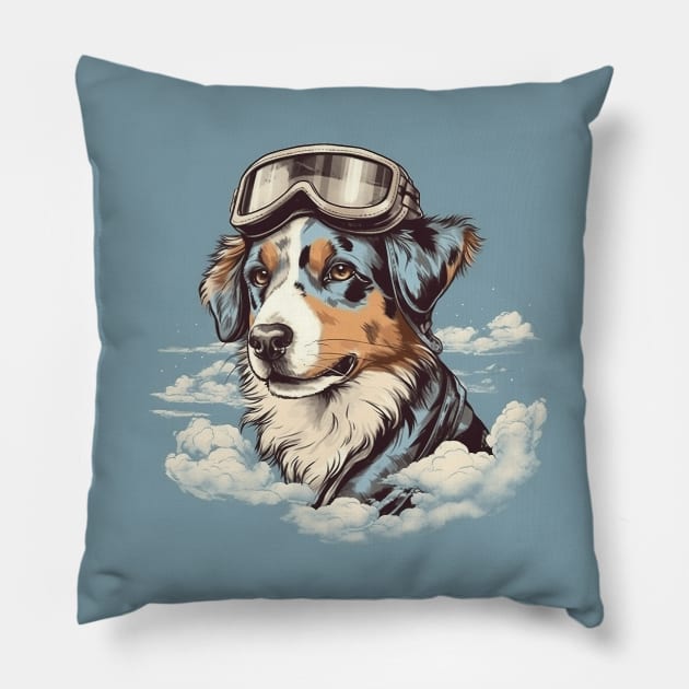 Aviator dog Pillow by GreenMary Design