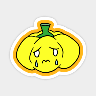 Sad Crying Yellow Bell Pepper Magnet