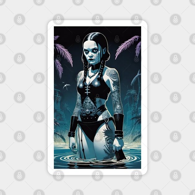 Hot Goth Girl Summer Magnet by Grave Digs