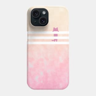 Pink Cat on Stripes Phone Case