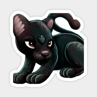 Cute Black Panther Drawing Magnet