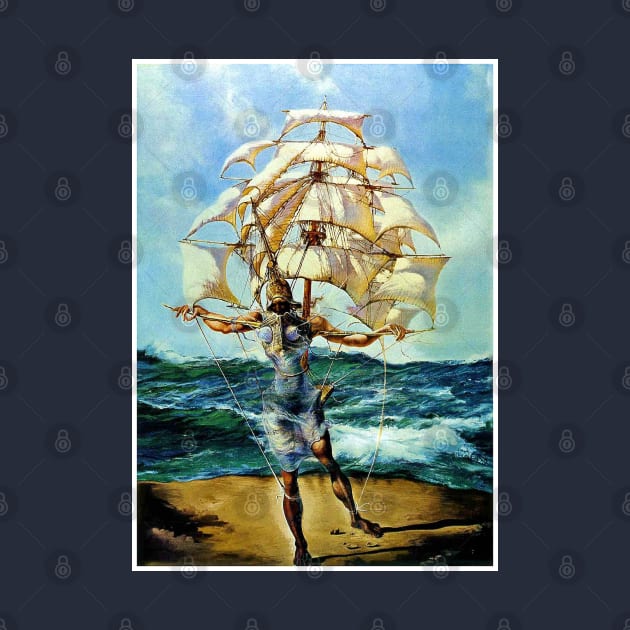 Tall Ship Fantasy Abstract Emerging from the Ocean Print by posterbobs