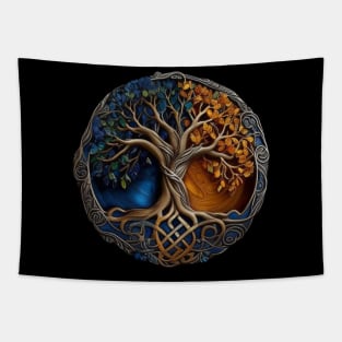 Árbol de la Vida Celta dos colores Tapestry