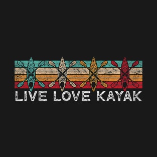 Live Love Kayak Hobby Passion Outdoor Activity Fan T-Shirt