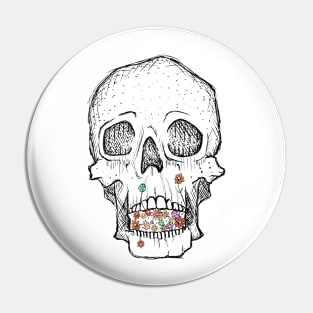 Floral Skull Pin