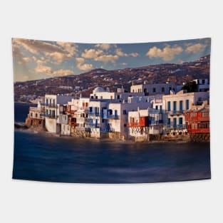 The picturesque Little Venice in Mykonos, Greece Tapestry