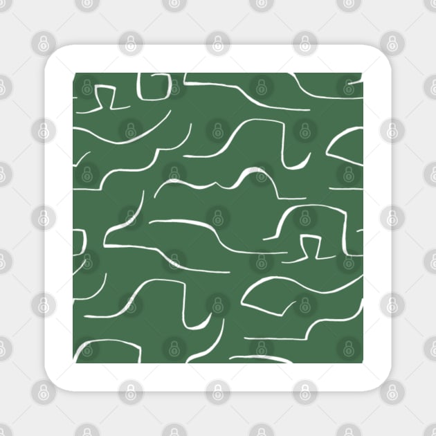 Dark green color wavey pattern Magnet by Shineyarts