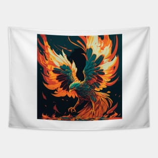 Phoenix on Fire Pop Art Tapestry