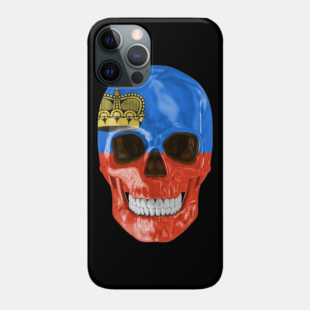 Liechtenstein Flag Skull - Gift for Liechtensteiner With Roots From Liechtenstein - Liechtenstein - Phone Case