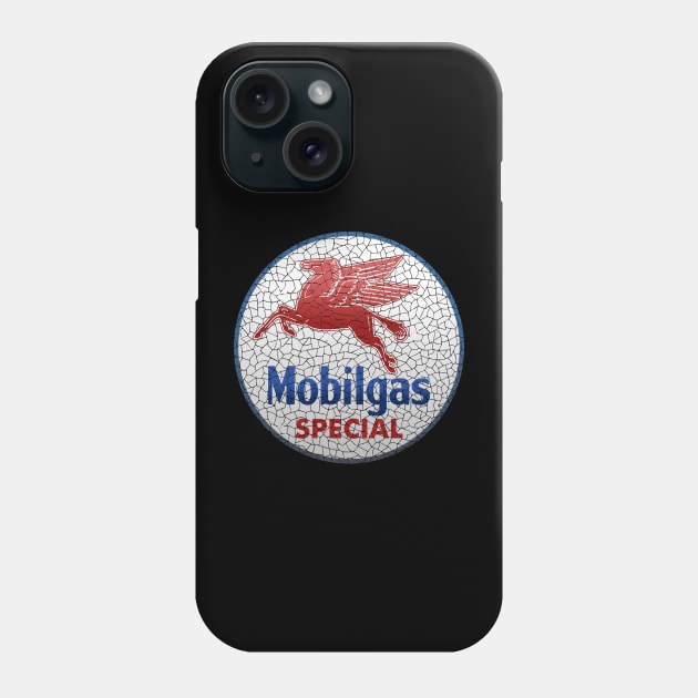 vintage oil mobil gas pegasus sign Phone Case by small alley co