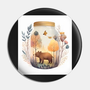 Enchanted Bear in a Jar Pin