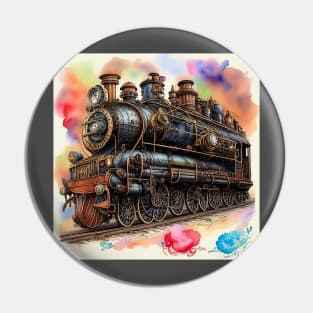 Steampunk locomotive Pin