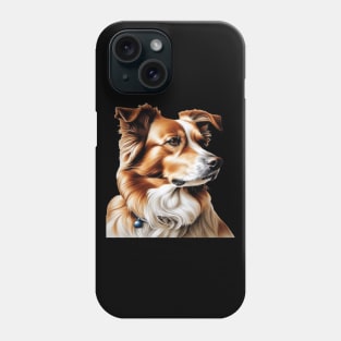 Brown and White Collie Dog with Brown Calm Eyes Phone Case