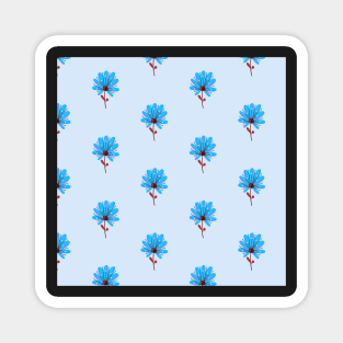 Blue flat flowers Magnet