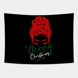 Merry Nurse Messy Bun Merry Christmas Nurse Tapestry