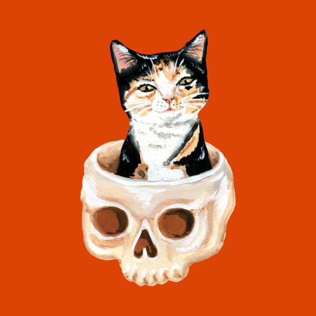 Cat in a skull by KayleighRadcliffe