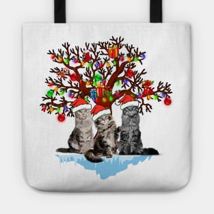 Cats Christmas Tree Tote