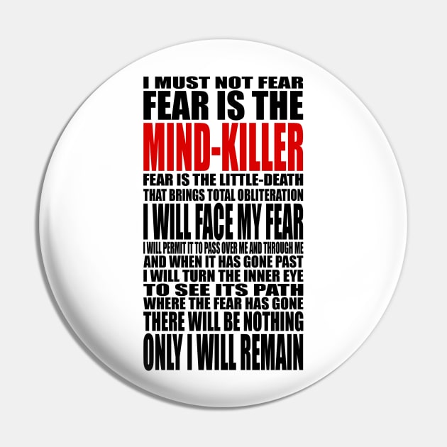 Dune Litany Against Fear Pin by th3vasic
