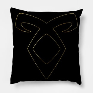 Shadowhunters rune / The mortal instruments - Angelic power rune silhouette (liquid gold) | Mundane | Malec | Parabatai | Alec, Magnus, Jace, Clary Pillow