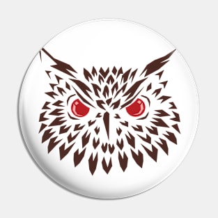 Angry Owl red eyes Pin