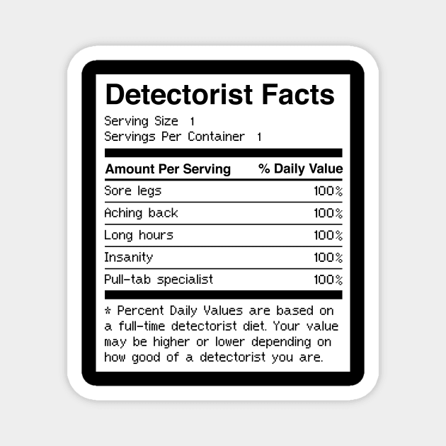 Detectorist Facts | Funny Metal Detector Magnet by MeatMan